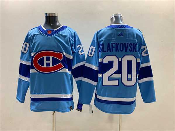 Men%27s Montreal Canadiens #20 Juraj Slafkovsky 2022-23 Reverse Retro Stitched Jersey->montreal canadiens->NHL Jersey
